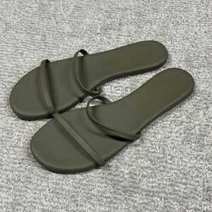 Tkees Gemma Sandals Womens 11 EU 42 Olive Green Slip On Double Strap Beach